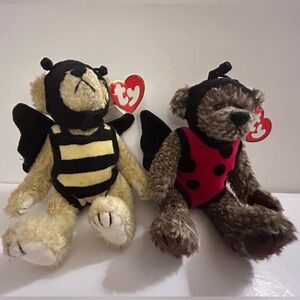 Vintage TY Attic Treasures “Beezee” and “Bugsy” teddy bears - 1993